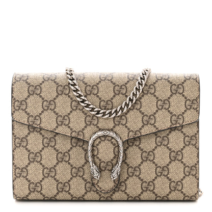 Gucci GG Supreme Monogram Mini Dionysus Chain Wallet Beige Taupe 1 of 11