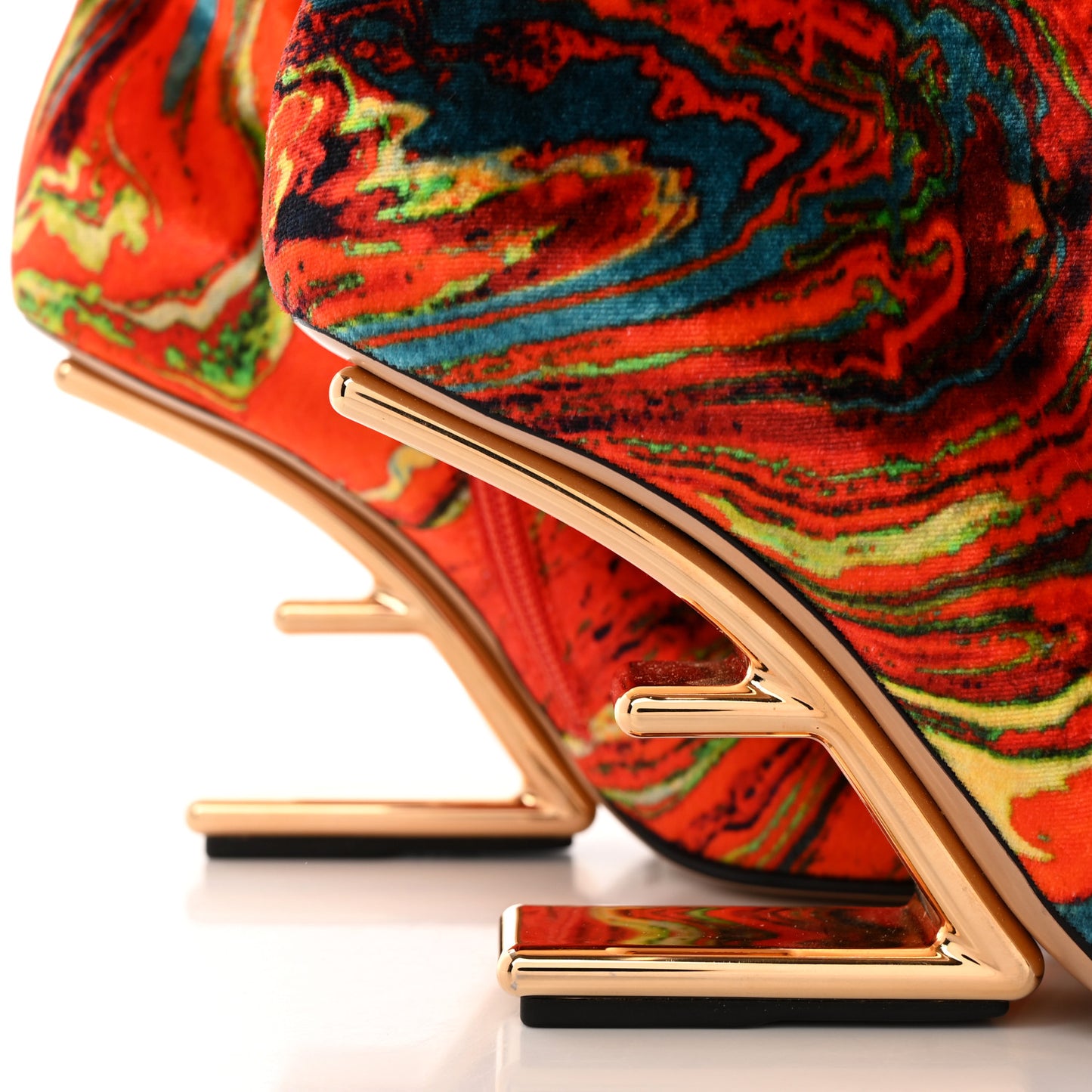 Velvet Marble Fendi First 95mm Booties 37 Georgia