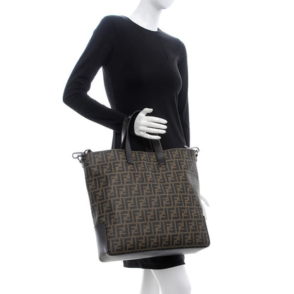 Fendi Zucca Top Handle Convertible Tote Tobacco 3 of 9