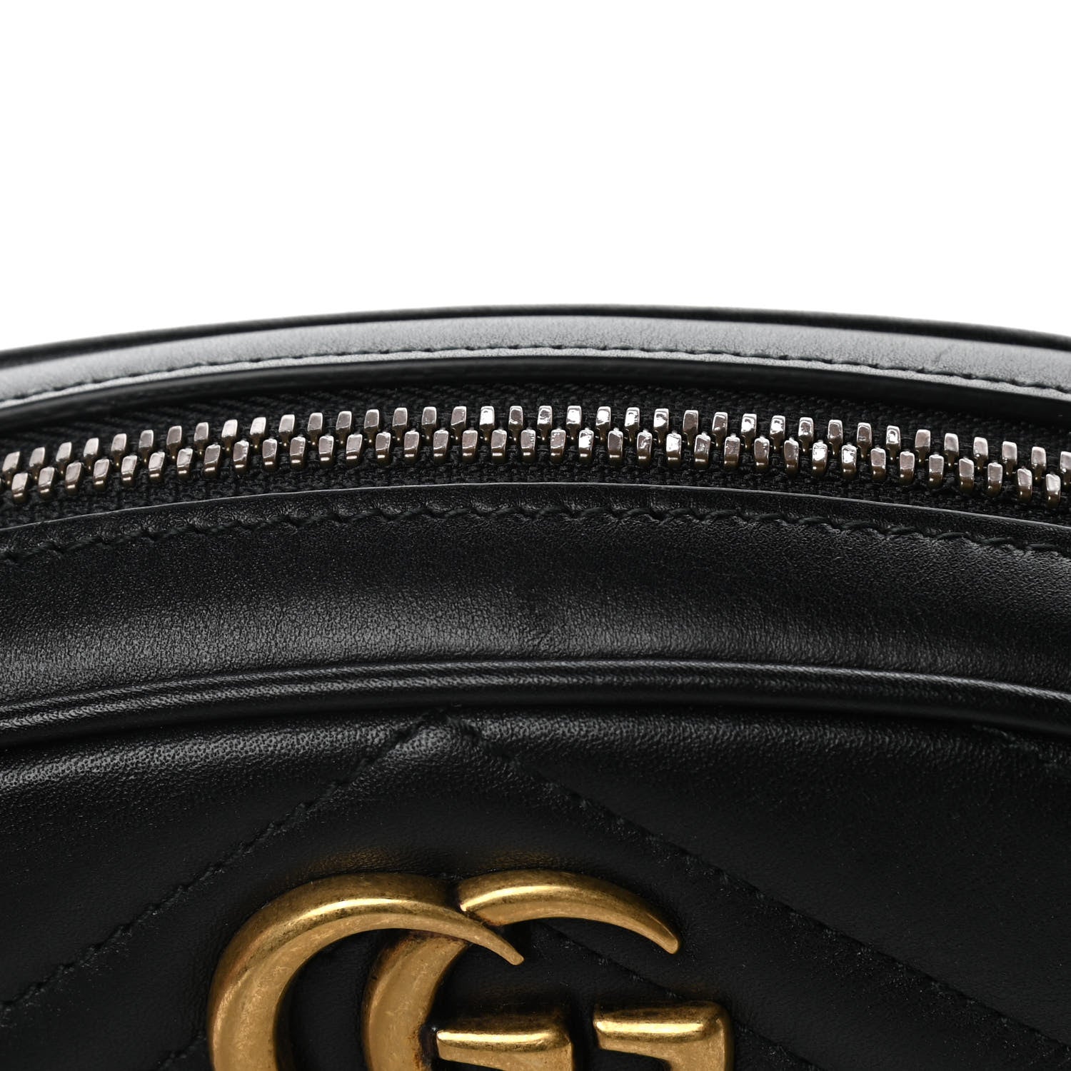Gucci Calfskin Matelasse GG Marmont Belt Bag 85 34 Black 13 of 16