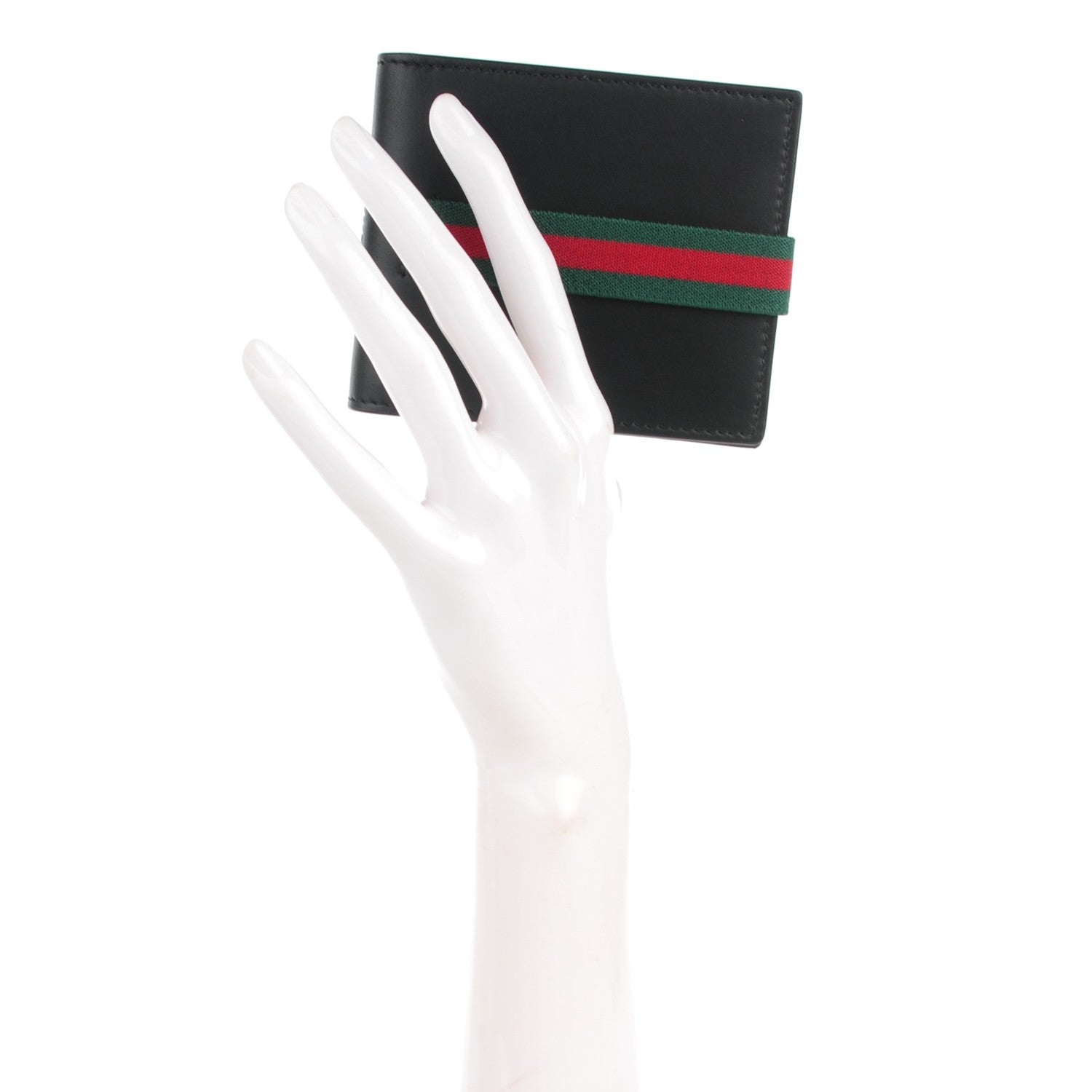 Gucci Calfskin Web Bi-Fold Wallet Black 2 of 7