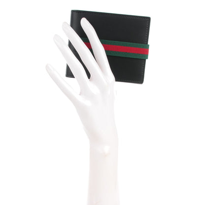 Gucci Calfskin Web Bi-Fold Wallet Black 2 of 7