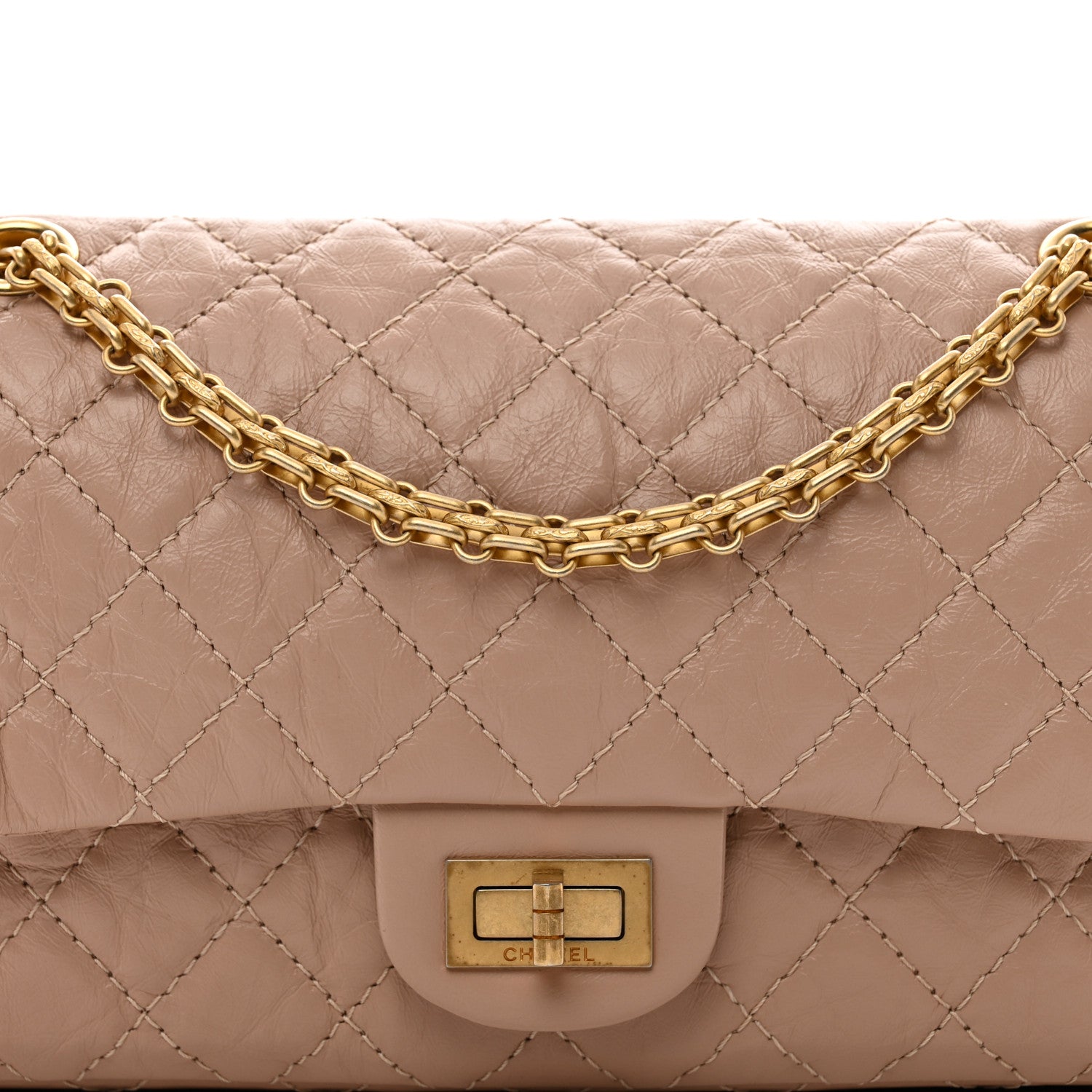 Chanel Aged Calfskin Quilted 2.55 Reissue 225 Flap Light Beige 5 of 10