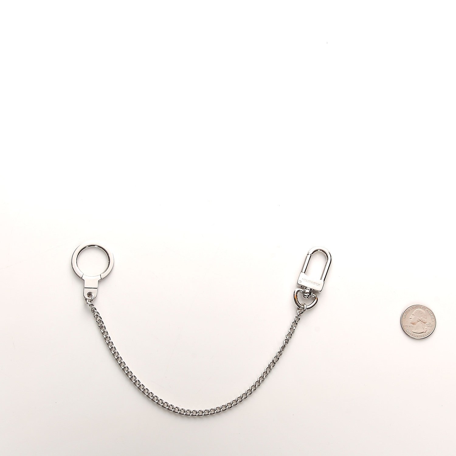 Louis Vuitton Pochette Extender Key Ring Chain Silver 2 of 5