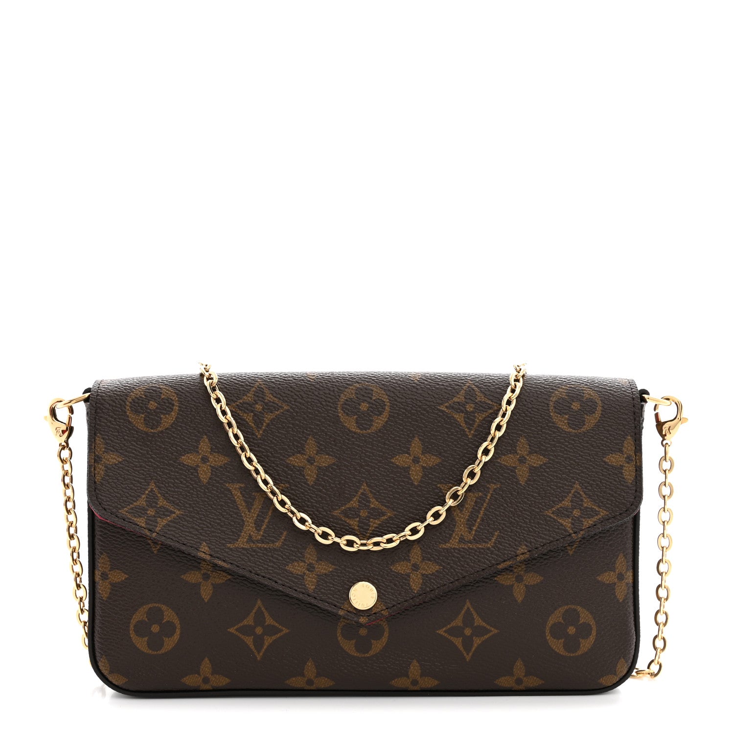 Louis Vuitton Monogram Pochette Felicie Chain Wallet Fuchsia 1 of 12