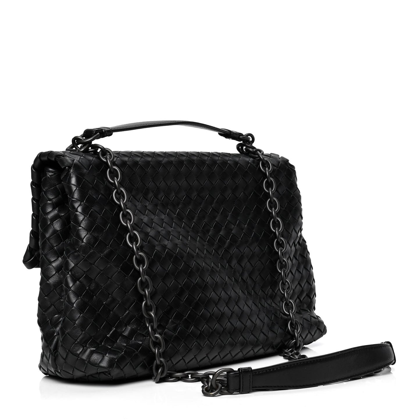 Nappa Intrecciato Medium Olimpia Shoulder Bag Black