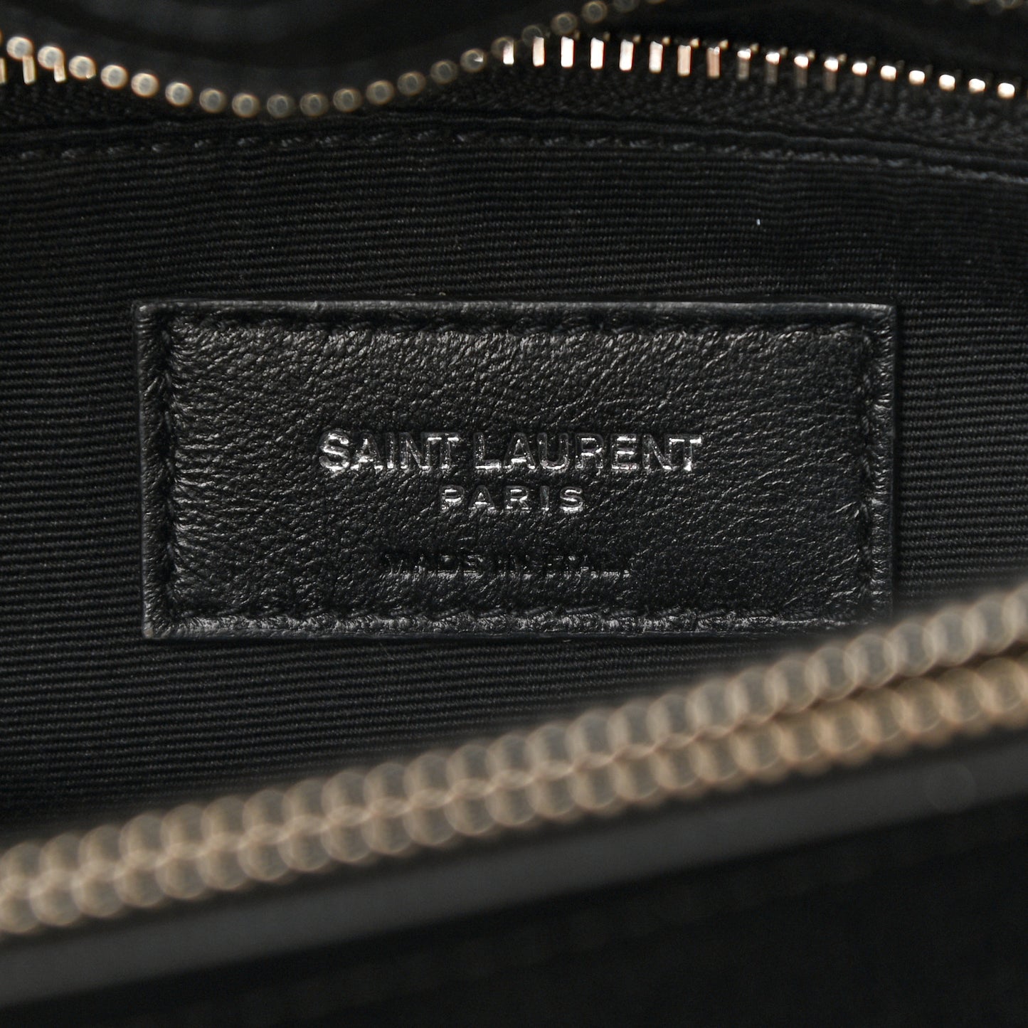 Calfskin Y Quilted Monogram Medium Loulou Chain Satchel Black