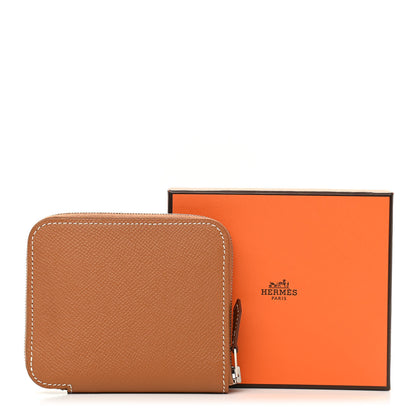 Hermes Epsom Silk'in Compact Wallet Gold Rose Mexico Bougainvillier 15 of 16