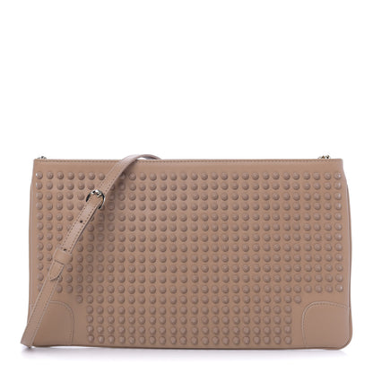 Christian Louboutin Calfskin Studded Loubiposh Chain Clutch Nude 1 of 13