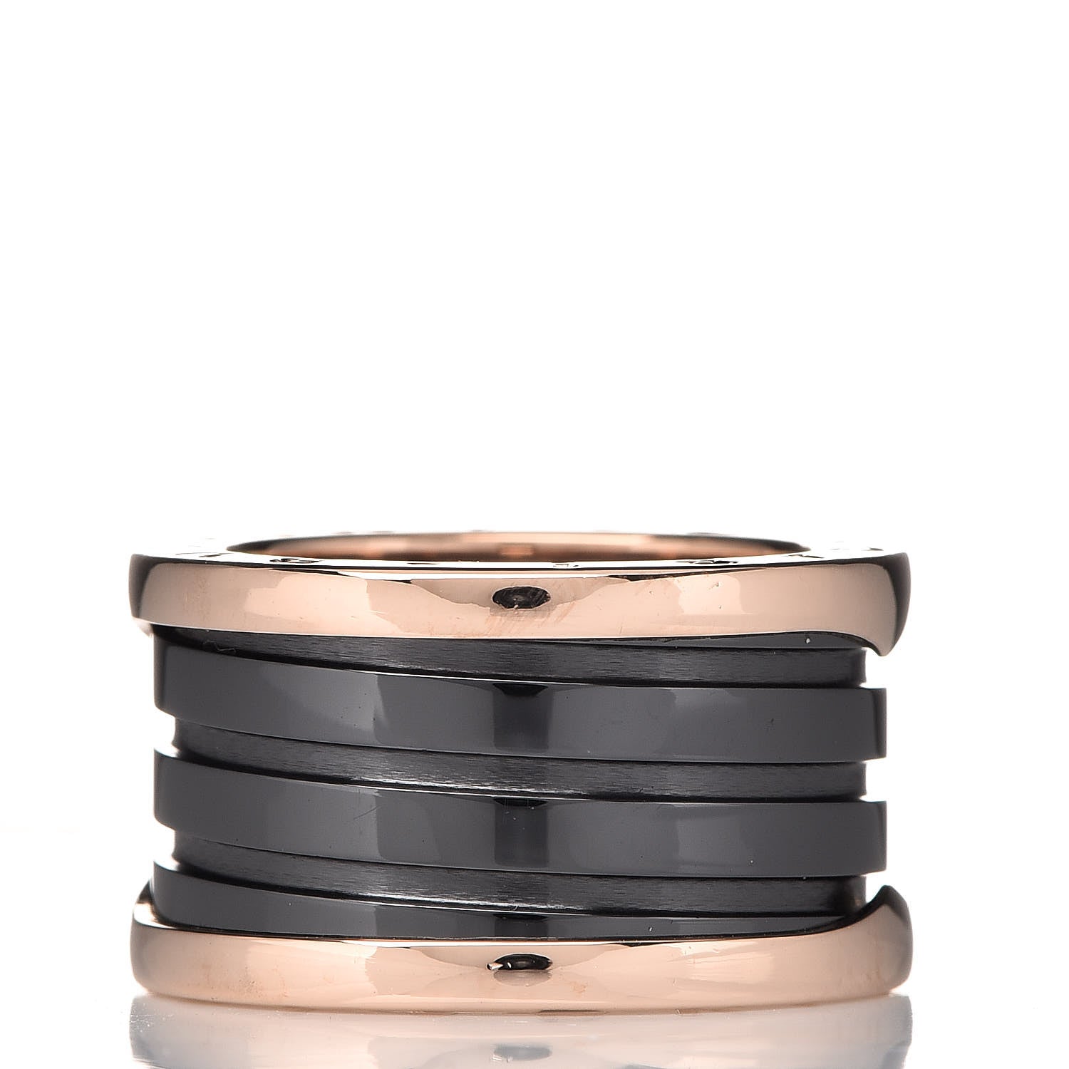 Bulgari 18K Rose Gold Black Ceramic B.Zero1 Four-Band Ring 51 5.75 3 of 7
