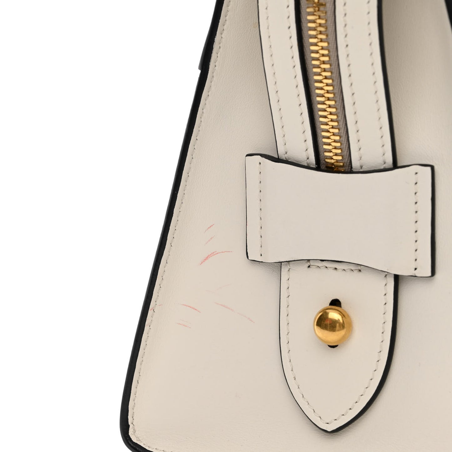 Saffiano City Calfskin Bibliothèque Top Handle White