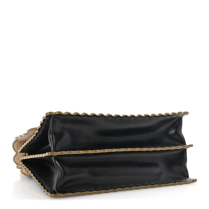 Fendi Vitello Liberty Scalloped Studded Kan I Shoulder Bag Black 4 of 10
