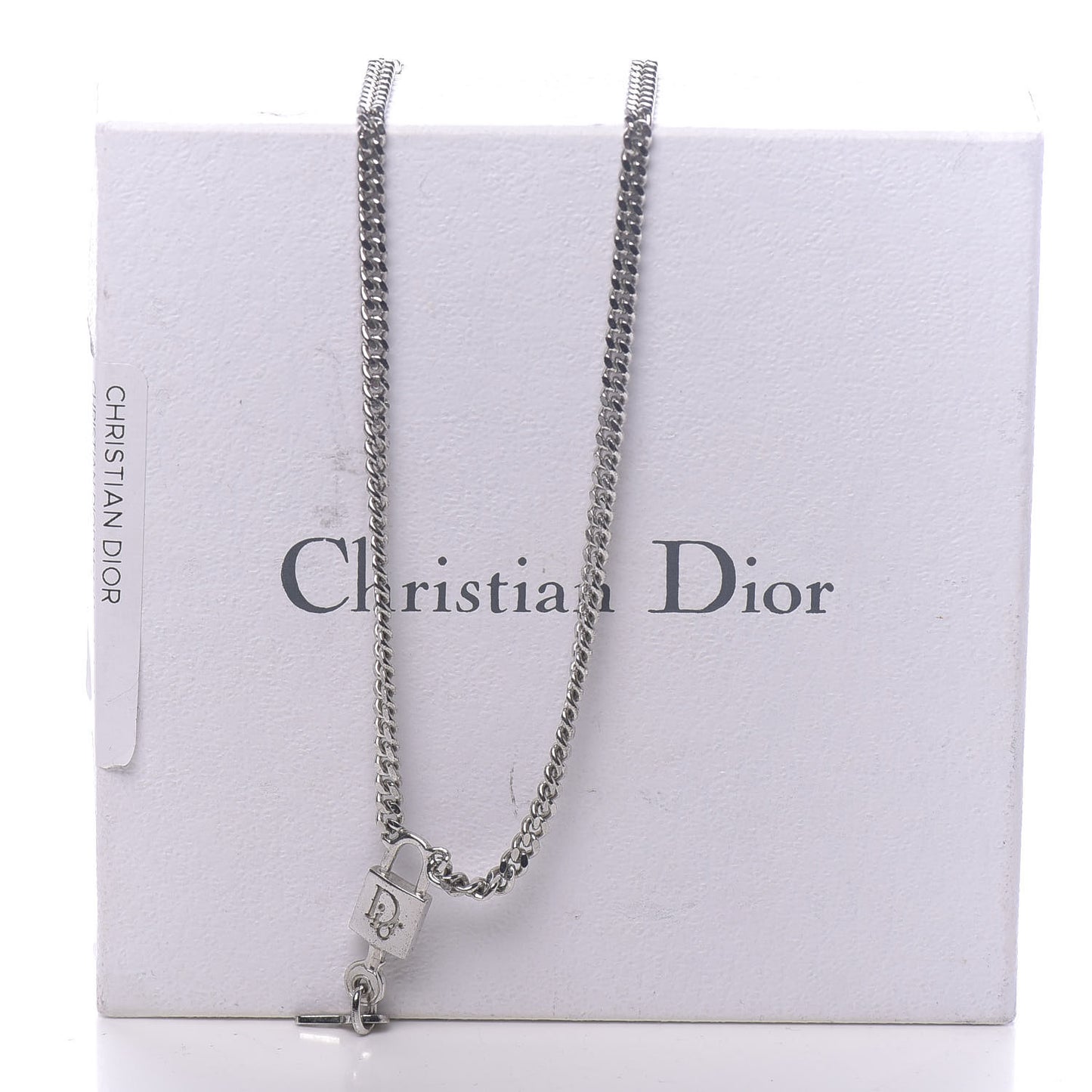 Metal Lock and Key Necklace Silver