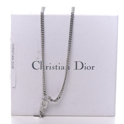 Christian Dior Metal Lock and Key Necklace Silver 7 of 7