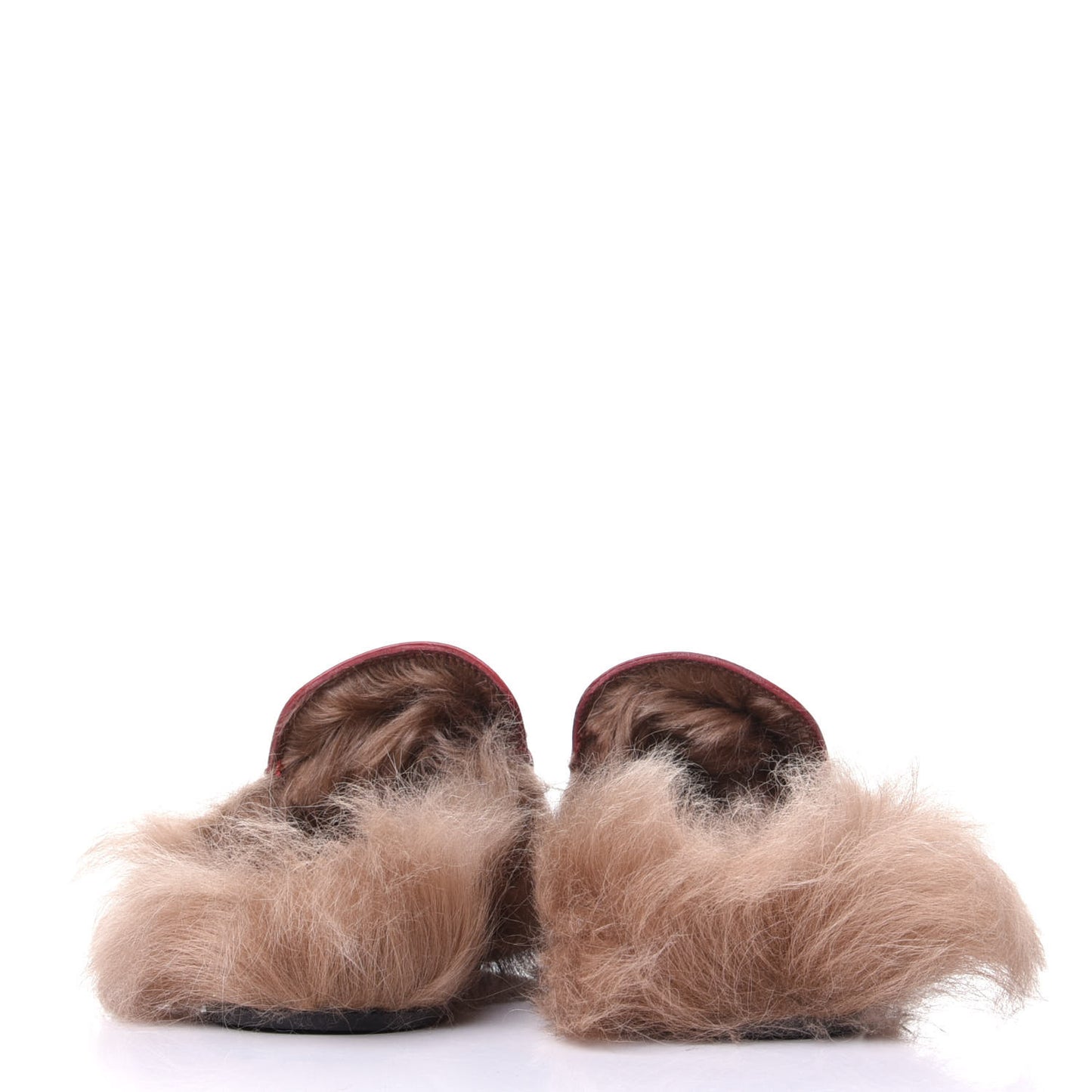 Betis Glamour Calfskin Fur Womens Princetown Slippers 39 Hibiscus Red Naturale