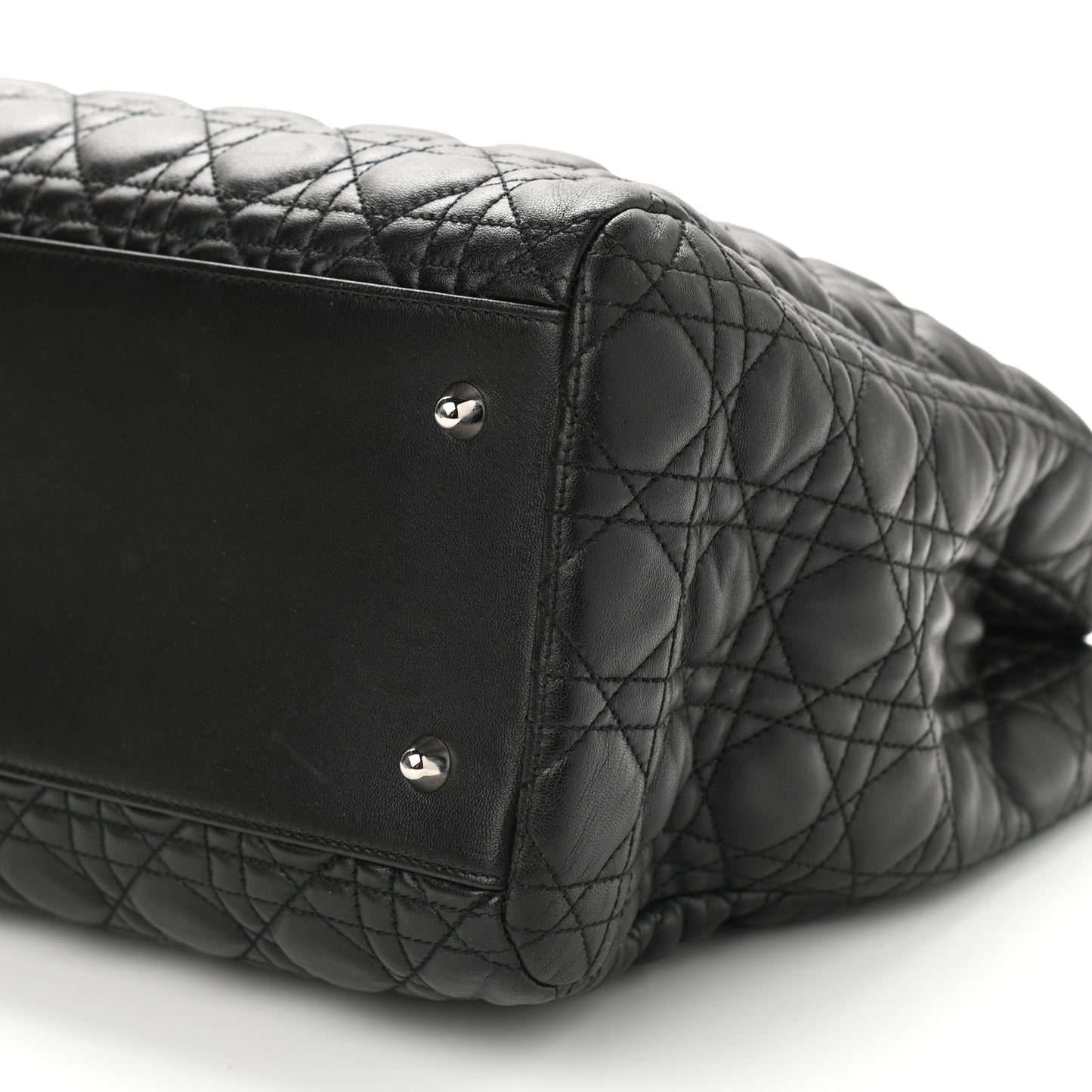 Lambskin Cannage Large Dior Soft Shopping Tote Black