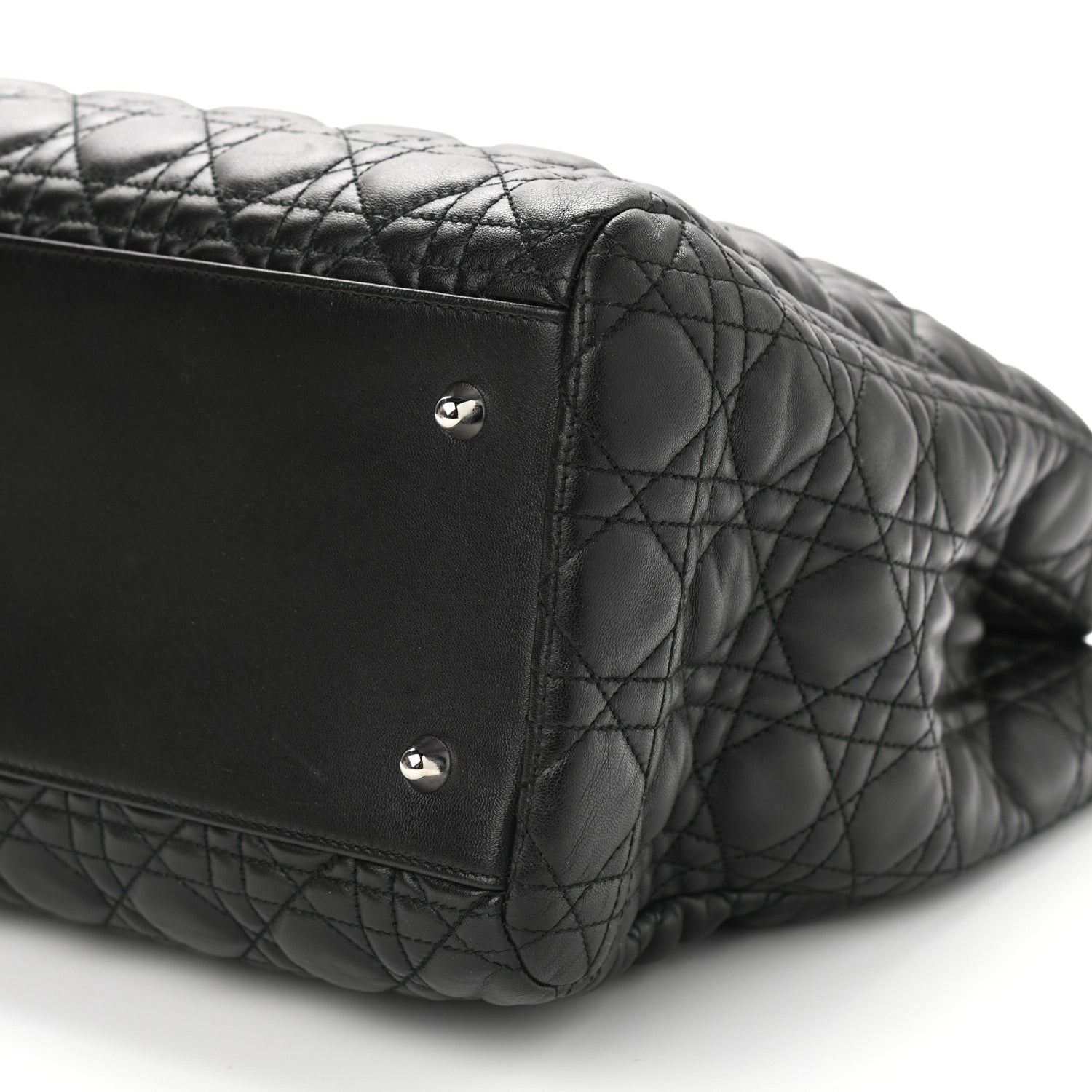 Christian Dior Lambskin Cannage Large Dior Soft Shopping Tote Black 9 of 9