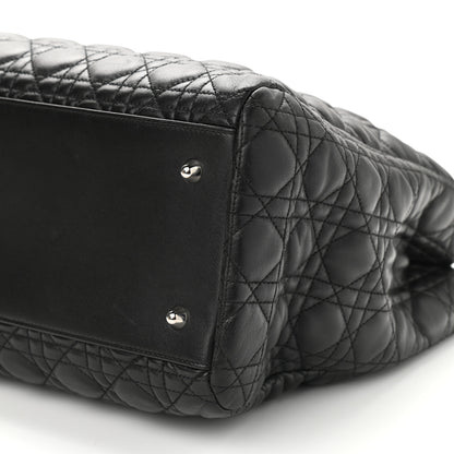 Christian Dior Lambskin Cannage Large Dior Soft Shopping Tote Black 9 of 9