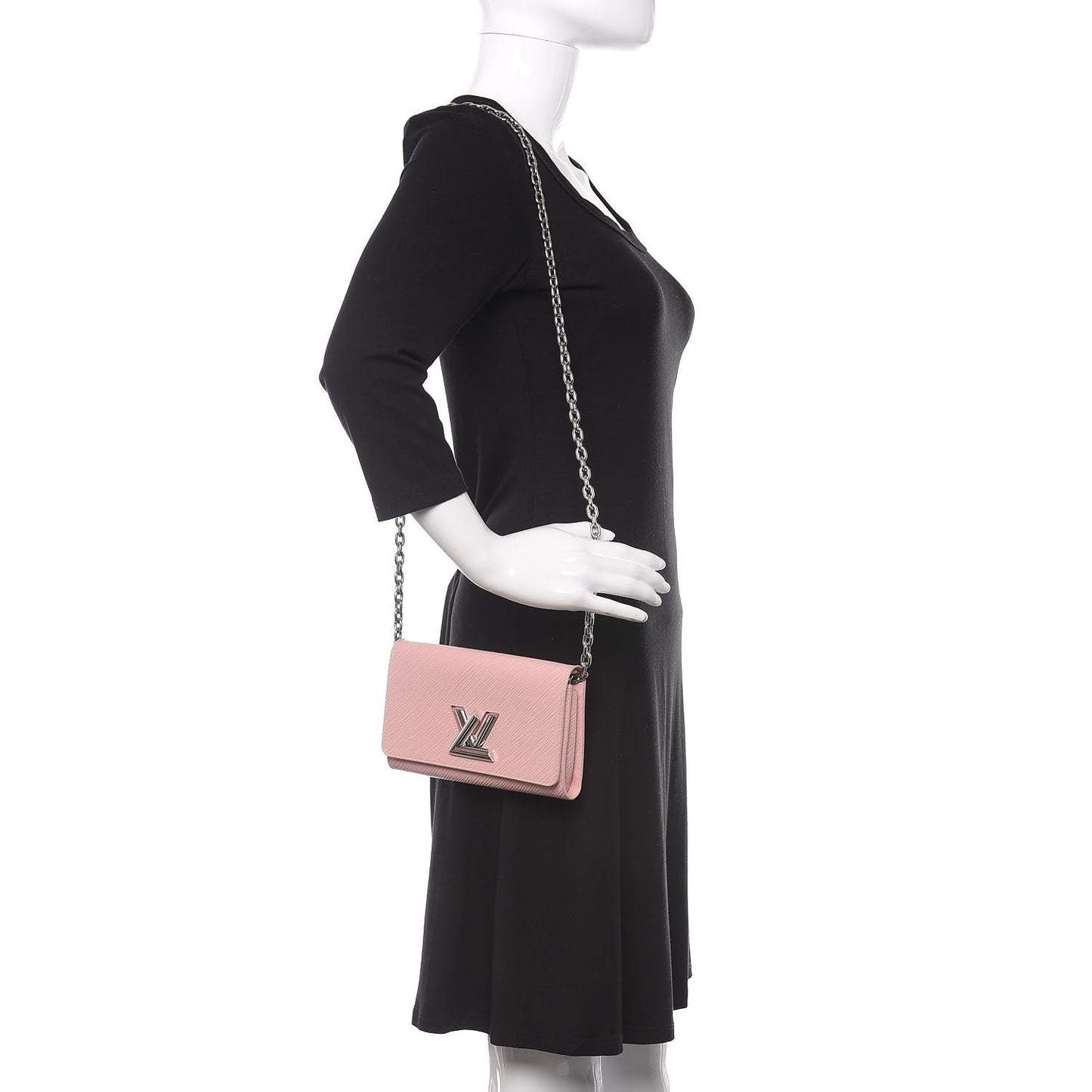 Epi Twist Chain Wallet Rose Ballerine