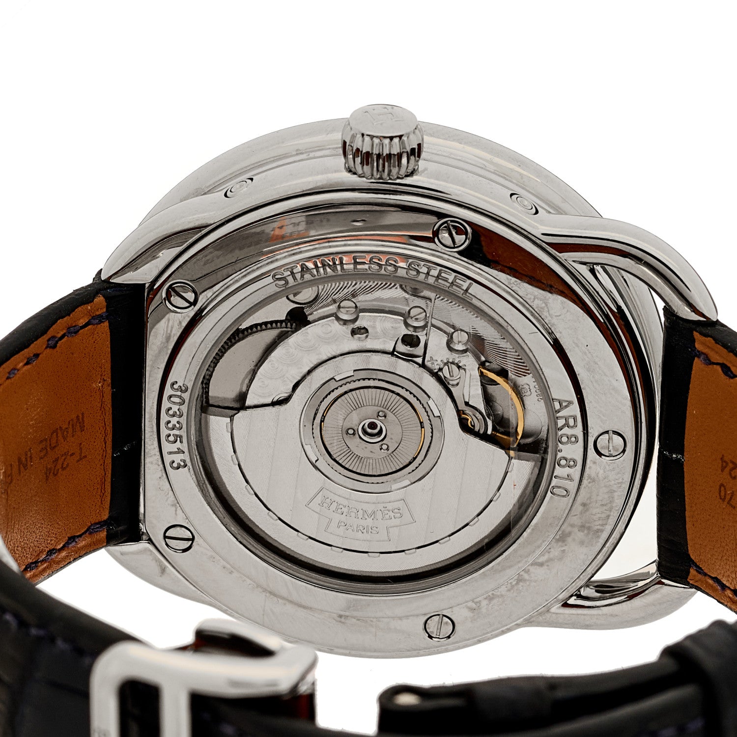 Hermes Stainless Steel Alligator 43mm Arceau Grande Lune Automatic