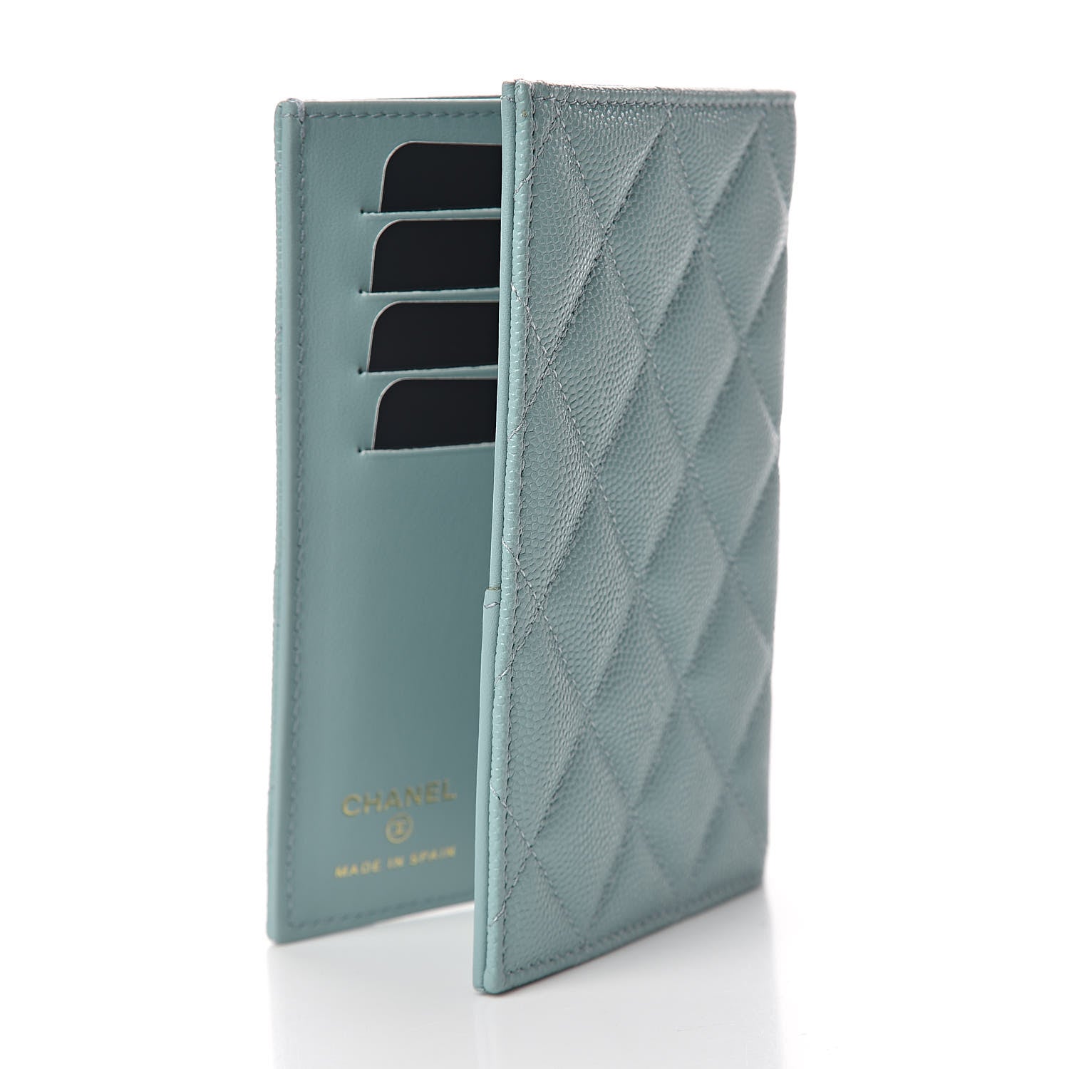 Chanel Caviar Quilted Passport Holder Blue 3 of 8