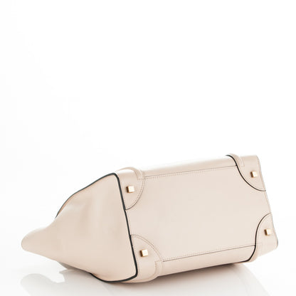 Celine Satin Calfskin Mini Bi-Color Luggage Powder Black 4 of 6