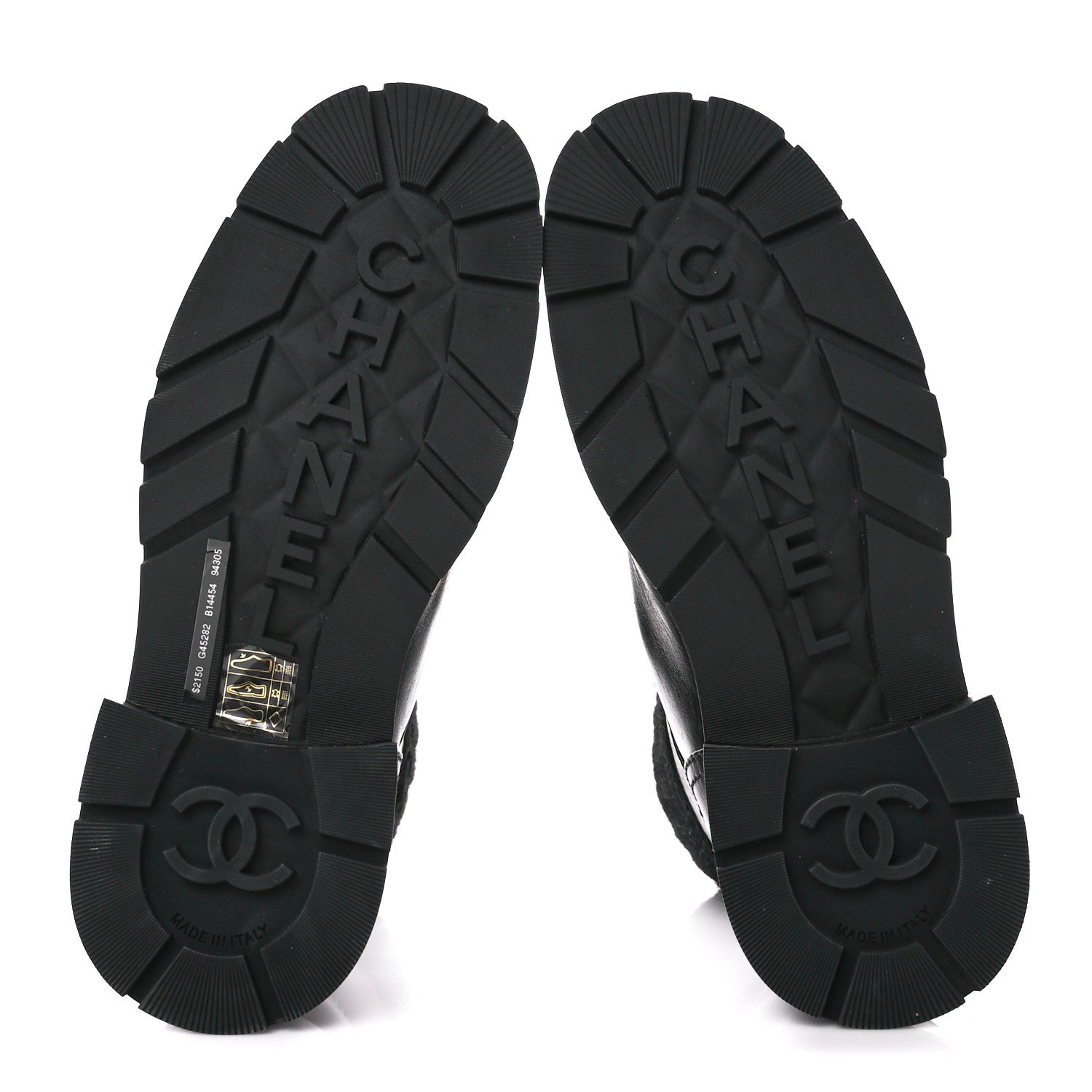 Chanel Calfskin Knit CC Short Boots 37 Black 5 of 11