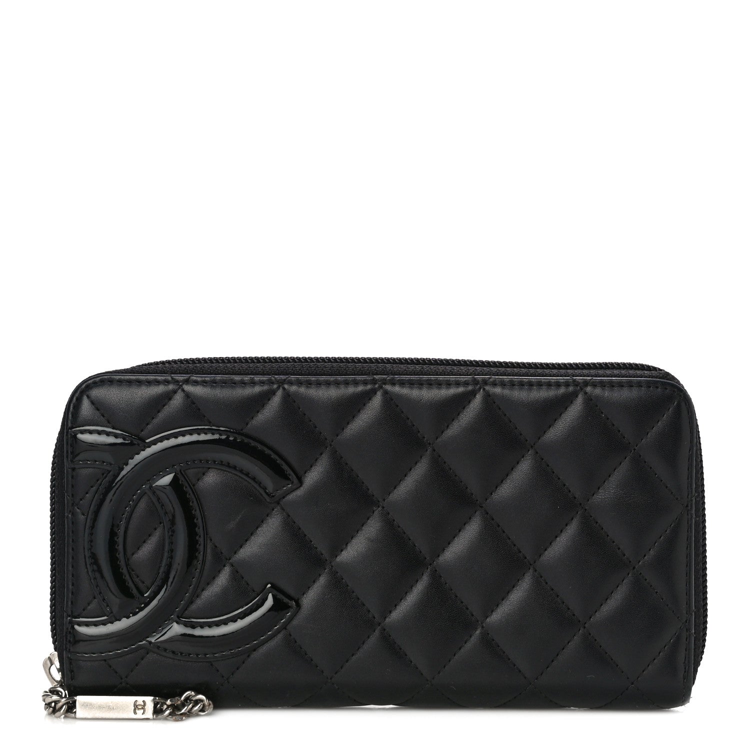Chanel Calfskin Quilted Cambon Large Gusset Zip Around Wallet Black 1 of 13