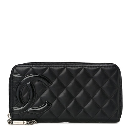 Chanel Calfskin Quilted Cambon Large Gusset Zip Around Wallet Black 1 of 13