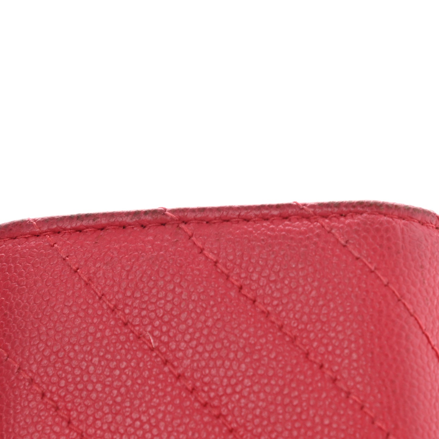 Caviar Chevron Quilted Flap Card Holder Red