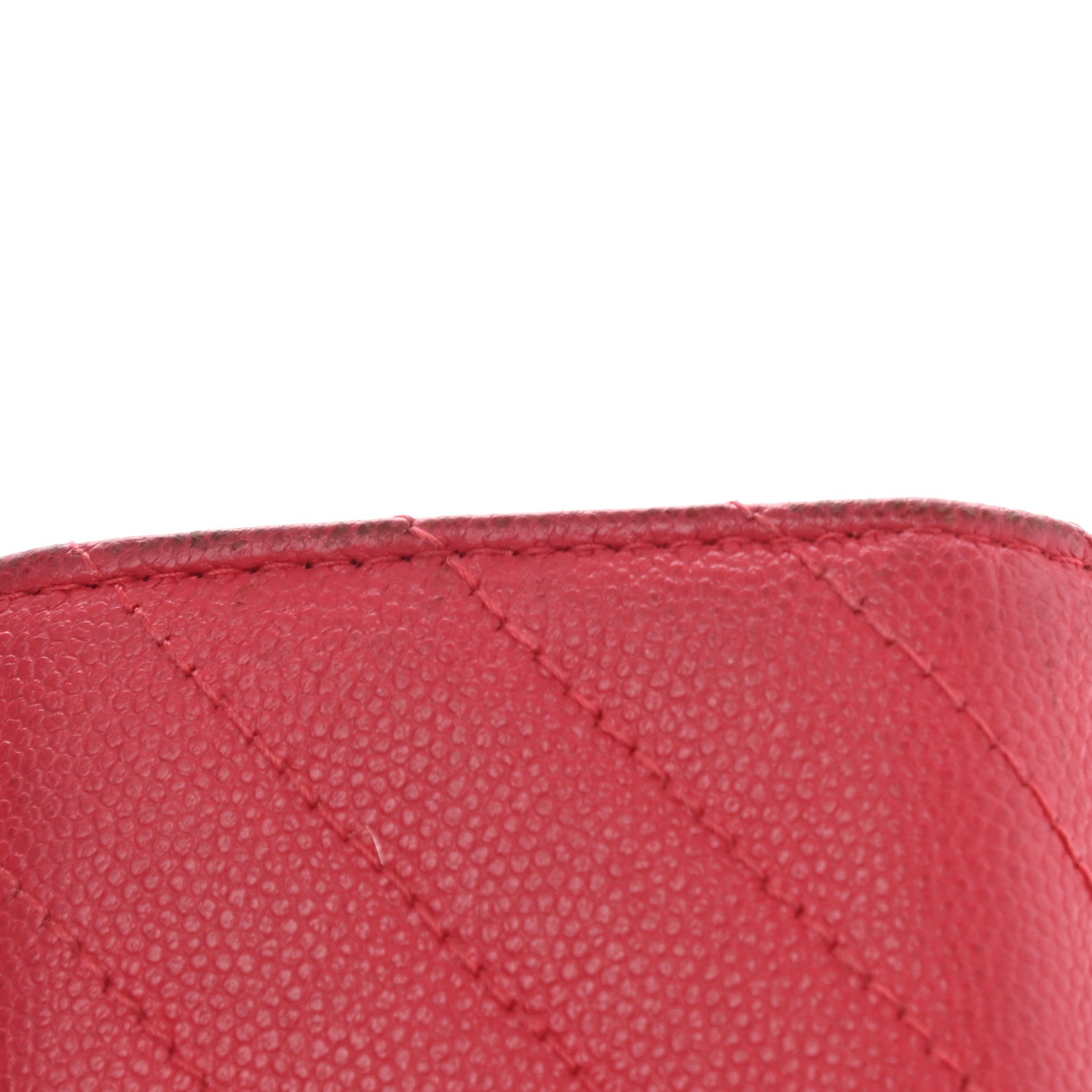 Chanel Caviar Chevron Quilted Flap Card Holder Red 10 of 11