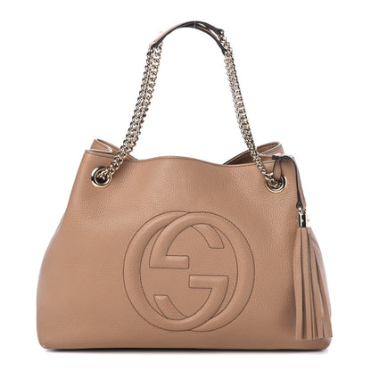 Gucci Pebbled Calfskin Medium Soho Chain Shoulder Bag Rose Beige 1 of 4