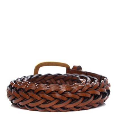 Gucci Calfskin Braided Belt 80 32 Brown 2 of 3