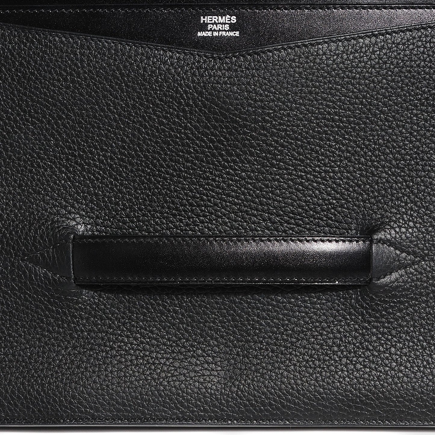 Box Calf Taurillon Clemence Faco Clutch Black