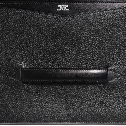 Hermes Box Calf Taurillon Clemence Faco Clutch Black 9 of 14