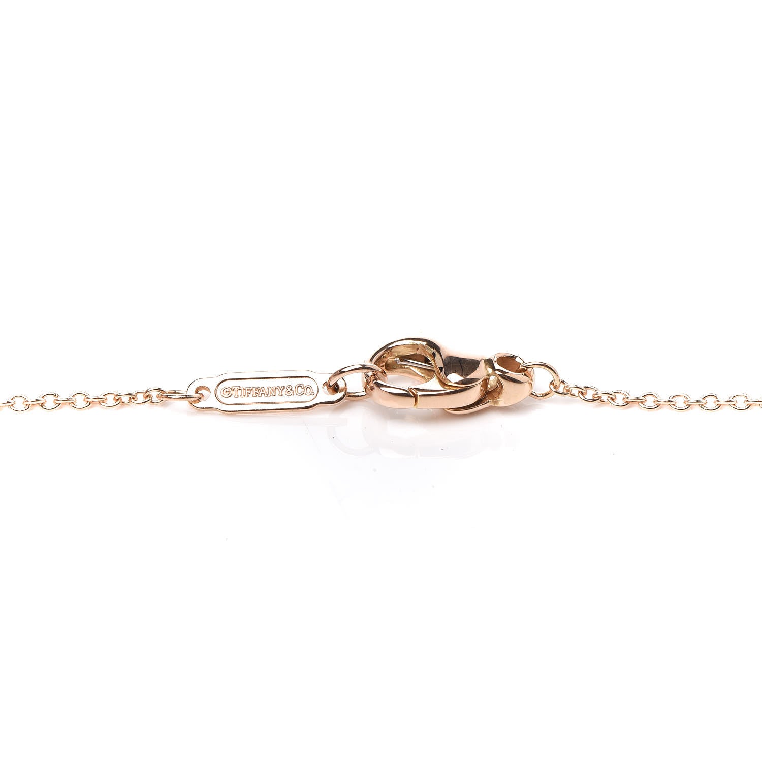 Tiffany 18K Rose Gold Diamond Mini Metro Horseshoe Pendant Necklace 5 of 6