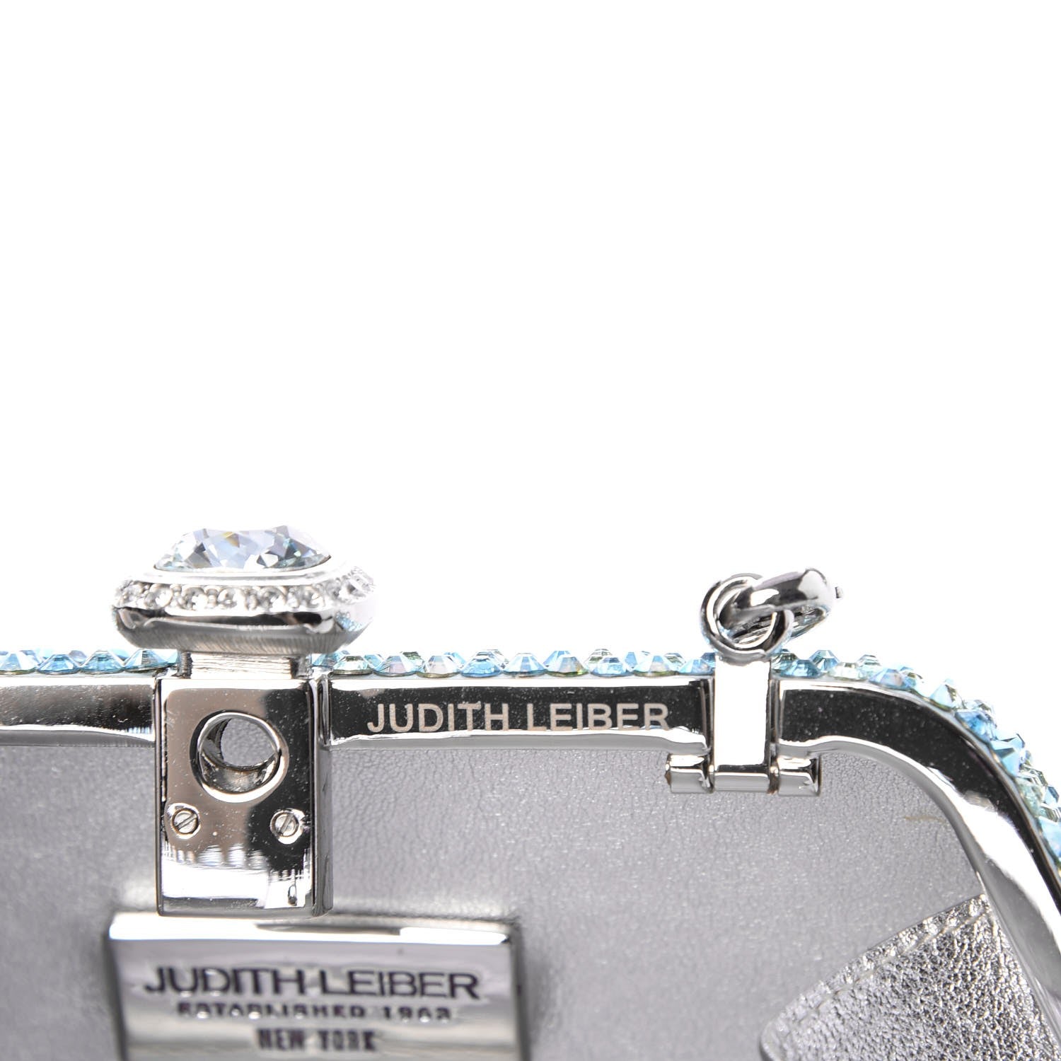 Judith Leiber Swarovski Crystal Miniaudiere Clutch Blue 7 of 8