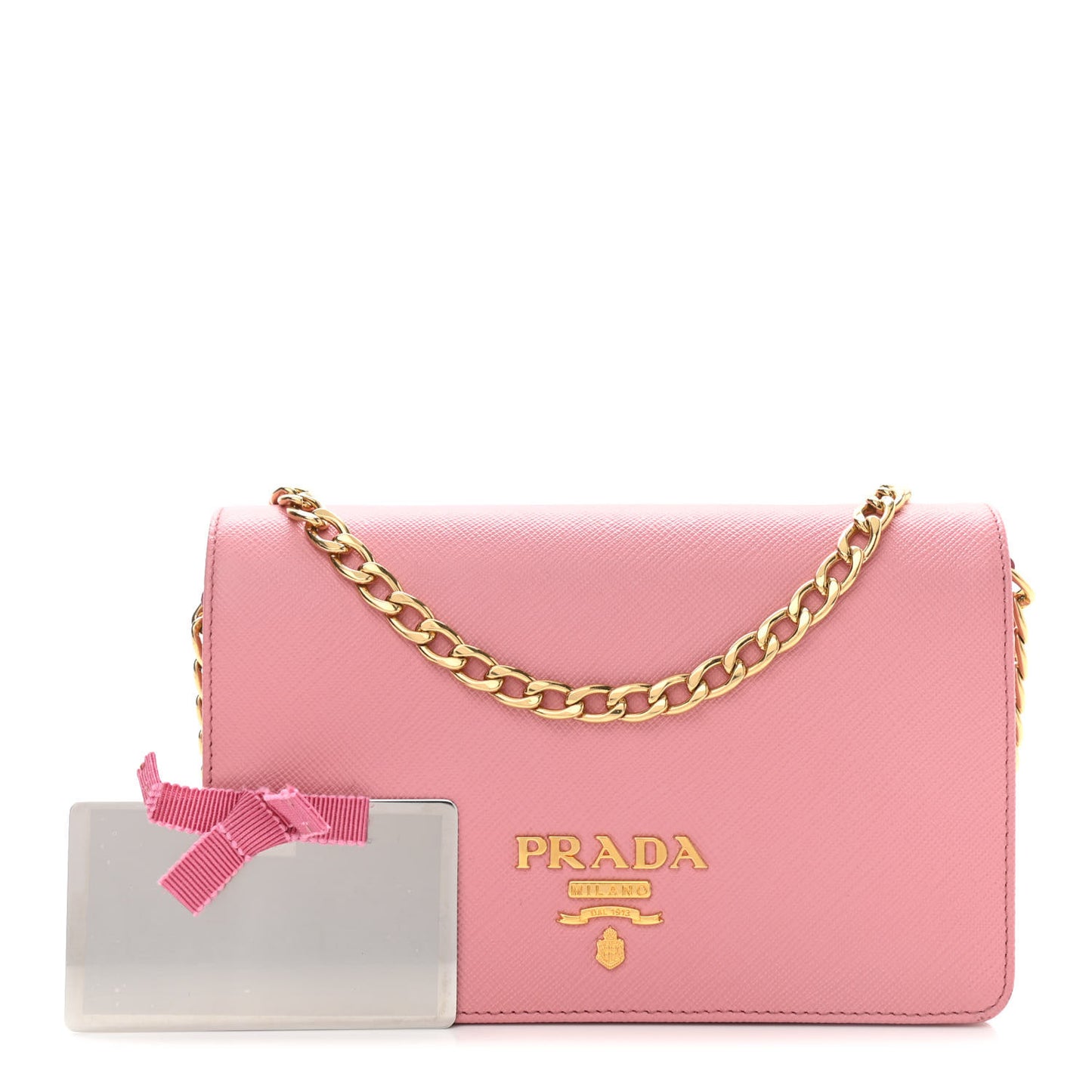 Saffiano Lux Chain Wallet Petalo