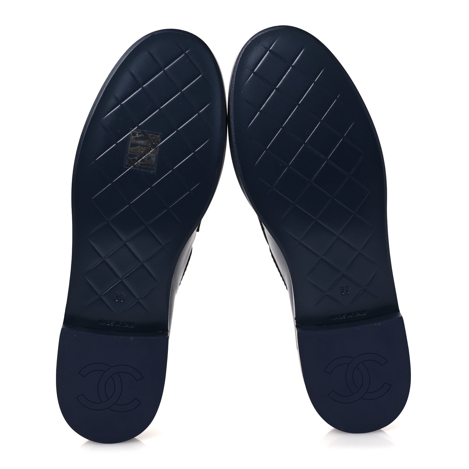 Chanel Lambskin Quilted CC Turnlock Loafers 39 Navy 7 of 11