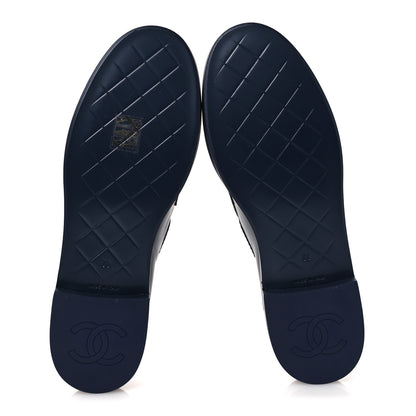 Chanel Lambskin Quilted CC Turnlock Loafers 39 Navy 7 of 11