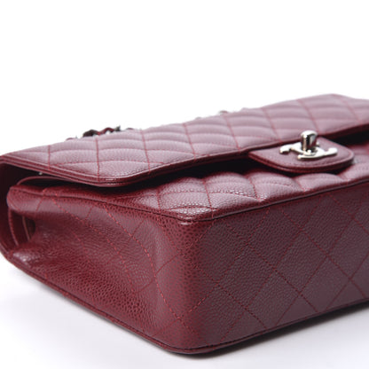 Chanel Caviar Quilted Medium Double Flap Dark Red 5 of 10