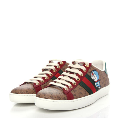 Gucci X DORAEMON Mini Vintage GG Supreme Monogram Web Womens Ace Sneakers 35.5 Beige Cherry Red 3 of 11