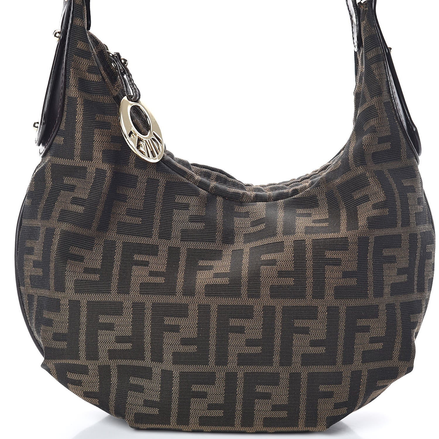 Fendi Zucca Cuoio Lucido Small Chef Hobo Tobacco Moro 7 of 9