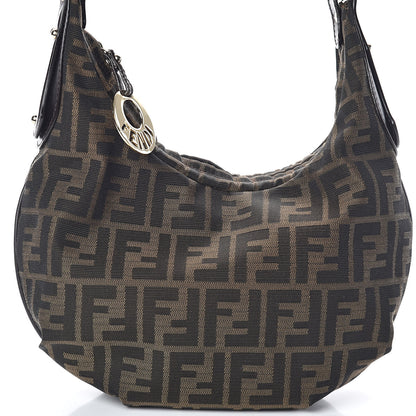 Fendi Zucca Cuoio Lucido Small Chef Hobo Tobacco Moro 7 of 9
