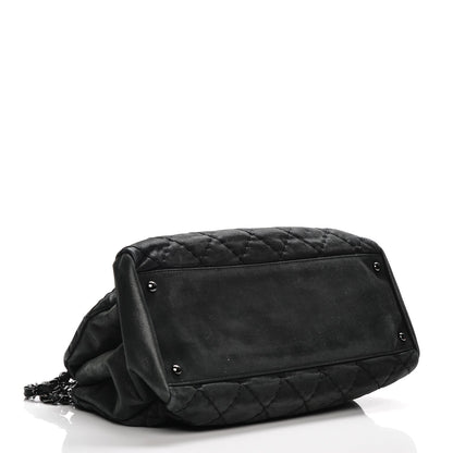 Chanel Iridescent Calfskin Quilted Large Just Mademoiselle Dark Grey 4 of 8