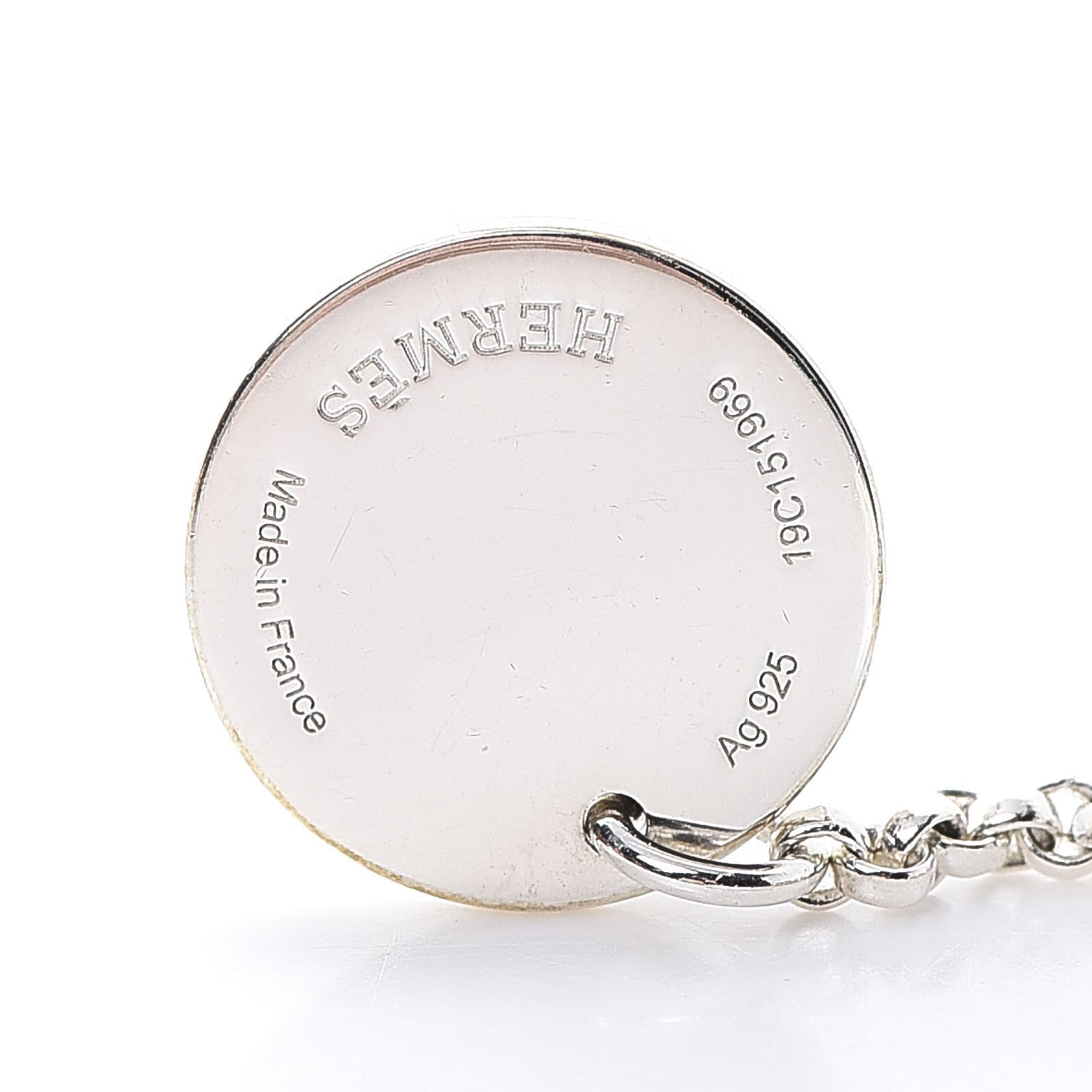 Hermes Sterling Silver 18K Rose Gold PM Ex-Libris Pendant Necklace 4 of 6