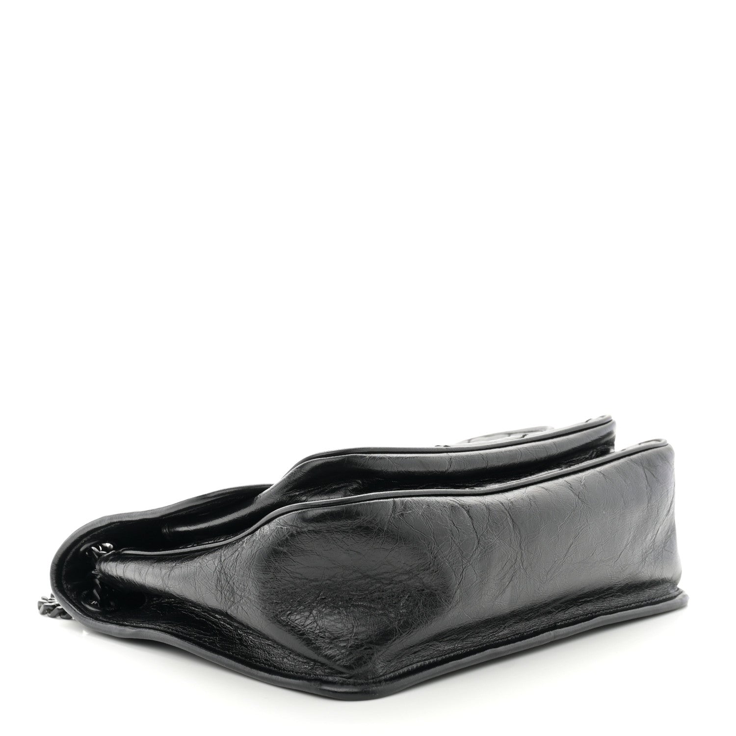 Saint Laurent Crinkled Calfskin Matelasse Monogram Large Niki Chain Satchel Black 4 of 10
