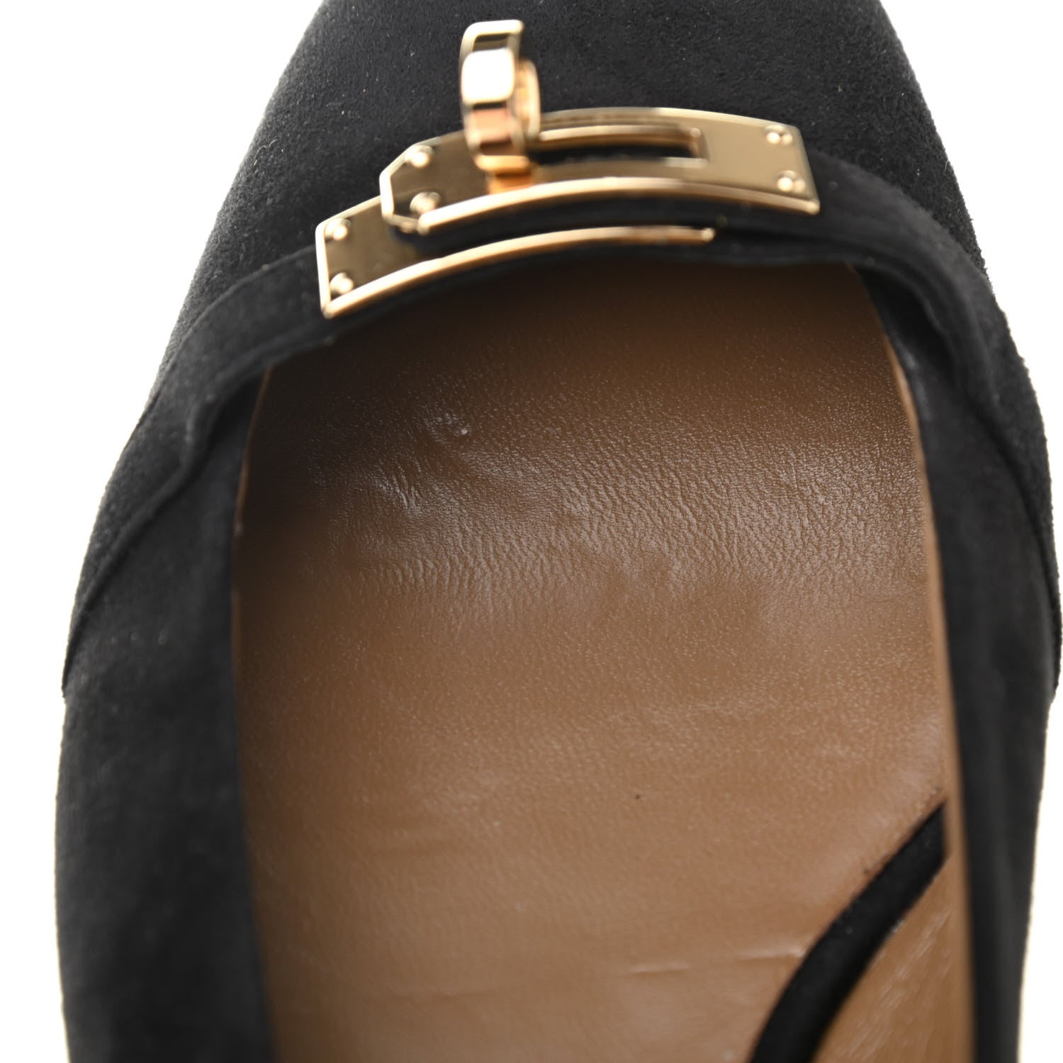Hermes Suede Goatskin Bilbao Ballerina Flats 39 Black 9 of 9