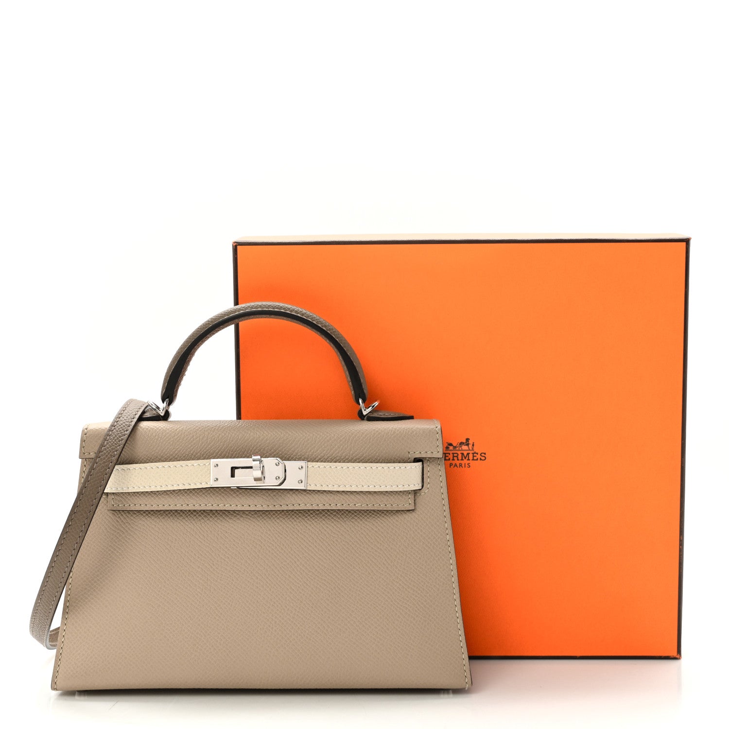 Hermes Epsom Tri-Color Mini Kelly Sellier 20 Trench Craie Etoupe 12 of 12
