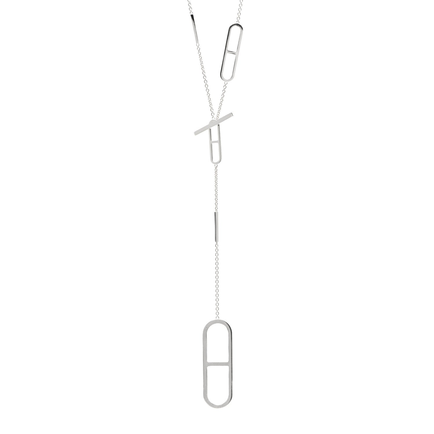 Hermes Sterling Silver Ever Chaine d'Ancre Long Lariat Necklace 1 of 4